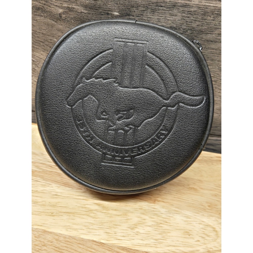 Ford Mustang 35th Anniversary Black Zippered Travel Case Organizer Pouch Logo